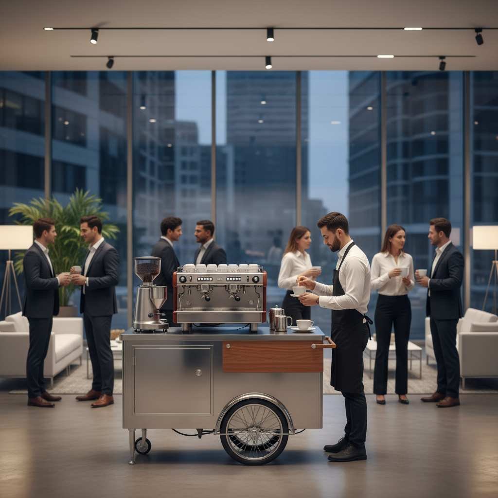 Estación de café para eventos corporativos